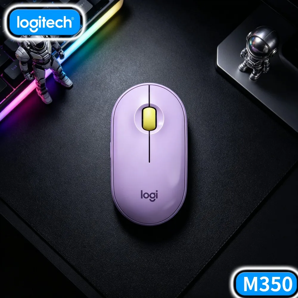 Logitech M350 PEBBLE Silent Click High Precision Wireless Mouse 2.4G Bluetooth For Notebook PC Tablet Home Office Use