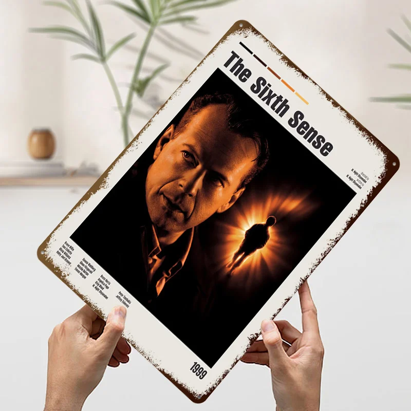 الحس السادس المشارك أفلام جدار الفن الرجعية المعادن تسجيل المرآب الديكور غرفة المعيشة مخصصة القصدير اللوحة للرجل الكهف ديكور #3