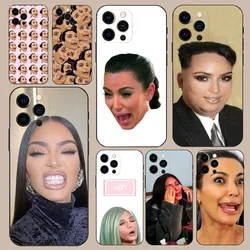 K-Kim K-Kardashian Memes Phone Case For iPhone 16,15,14,13,12,11,Pro,X,XS,Max,XR,Plus,Mini Soft Black Cover