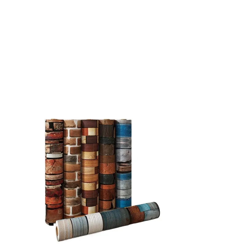 

Self adhesive wallpaper PVC retro TV background wall decorative brick pattern bedroom sticker