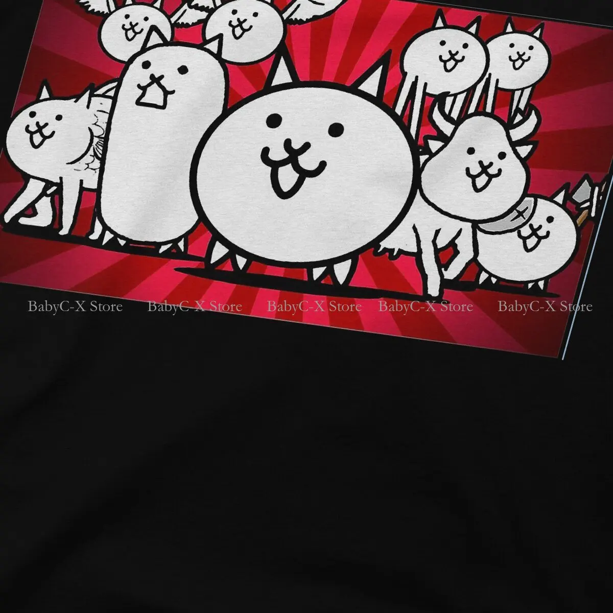 Nyanko Great War Harajuku TShirt The Battle Cats Cat Game Creative Streetwear Casual T Shirt Men Tee Unique Polyester