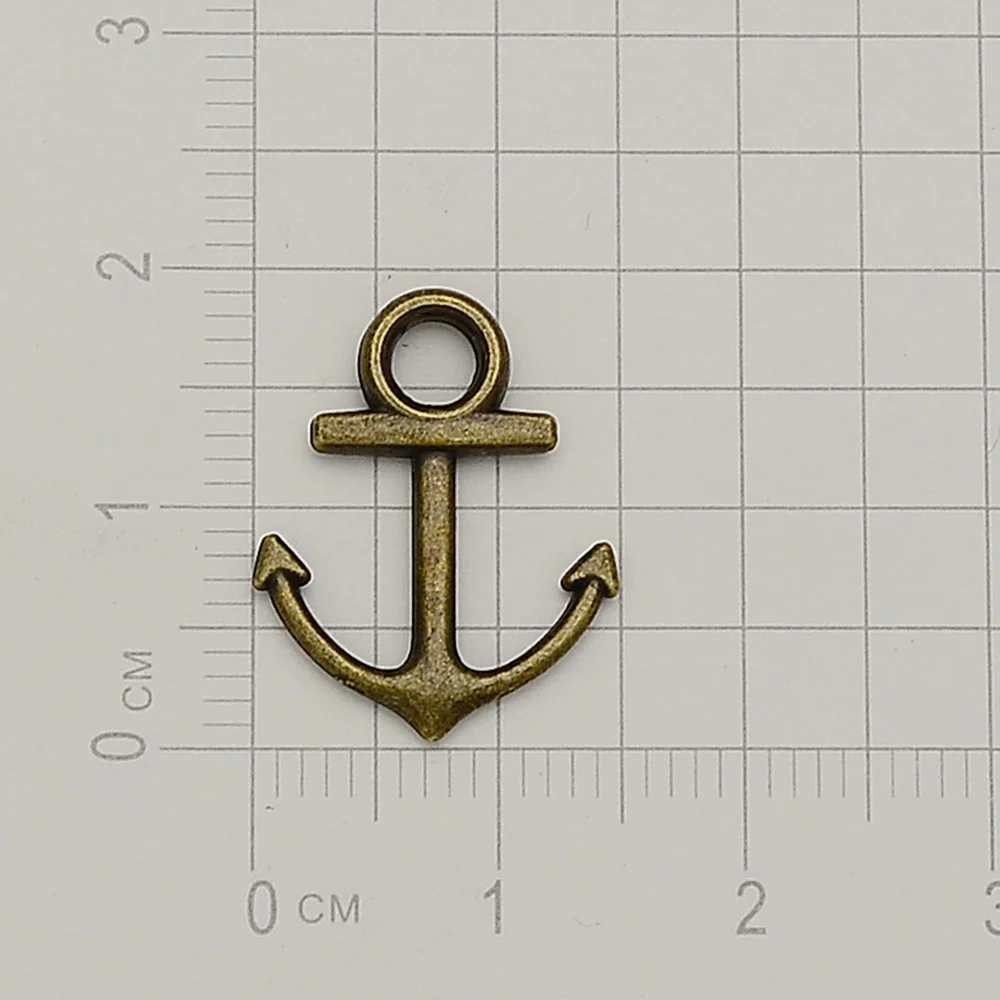 50pcs/Lot--19x15mm 3 Colors Plated Tiny Anchor Charms Navigation Mini Pendants DIY Supplies Jewelry Making Finding Accessories