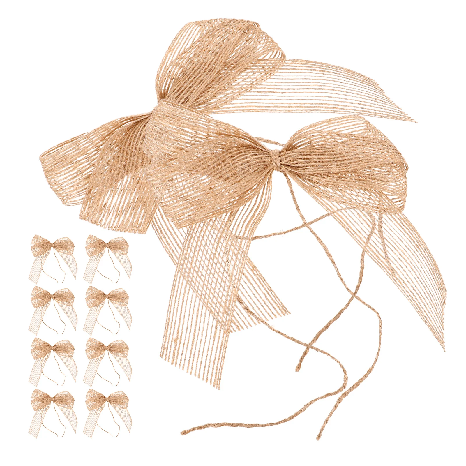 

10 Pcs Burlap Bow Christmas Decorative Wreath Bows for Crafts Flash Ornaments Tree Topper