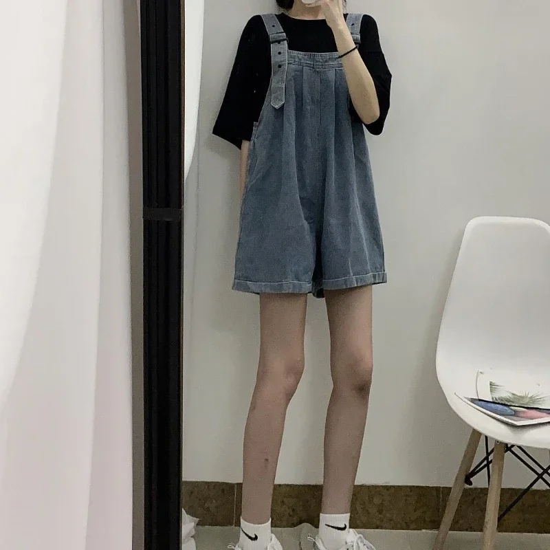 

Джинсовые комбинезоны, женские комбинезоны Kawaii, мешковатая уличная одежда, широкие брюки, повседневные универсальные летние комбинезоны для девочек, корейский стиль, винтажные, повседневные, новинка