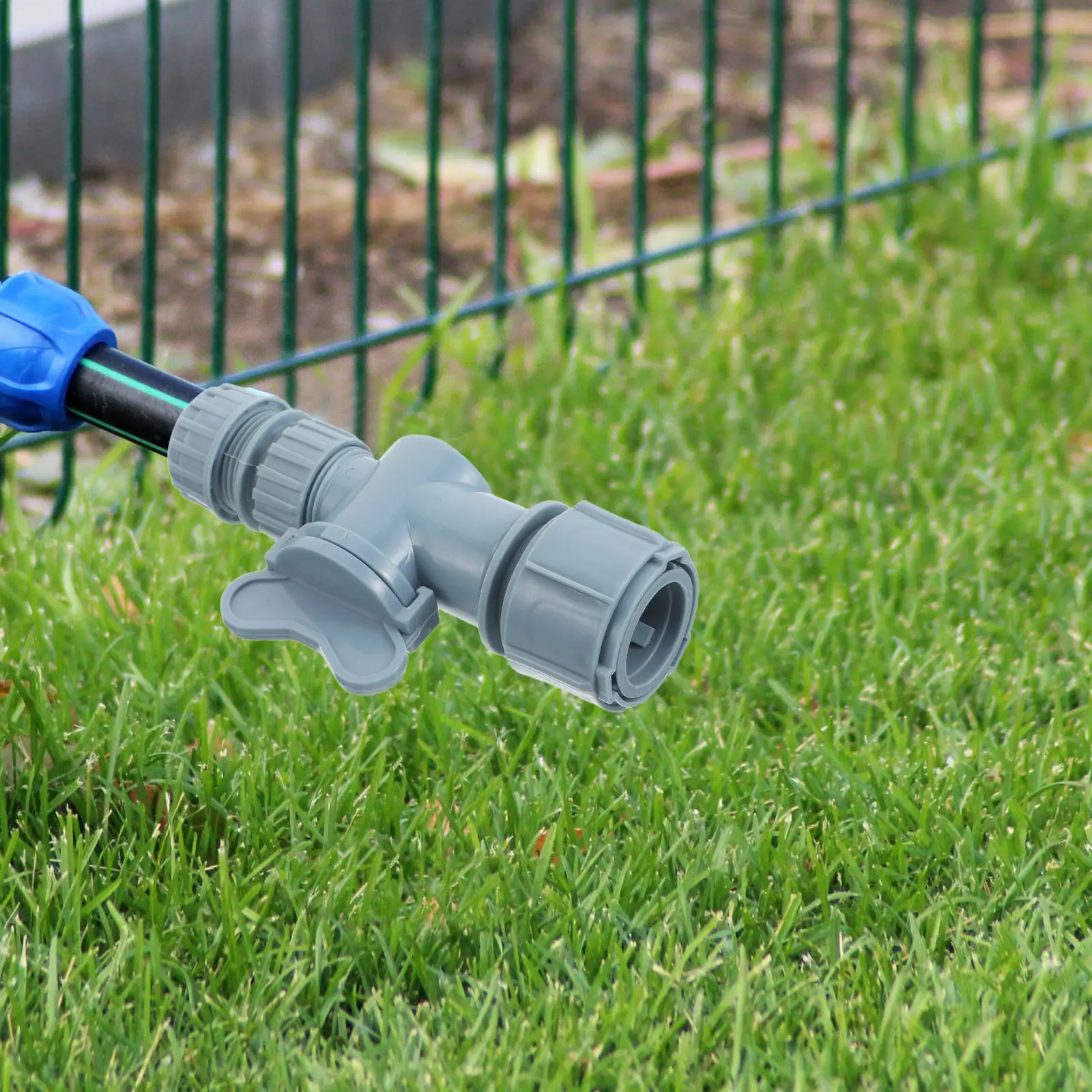 2 Way Hose Splitter Attachment 1/2 Inch Male-To-Male Quick Disconnect Water Valve Durable Abs Plastic Distributor For