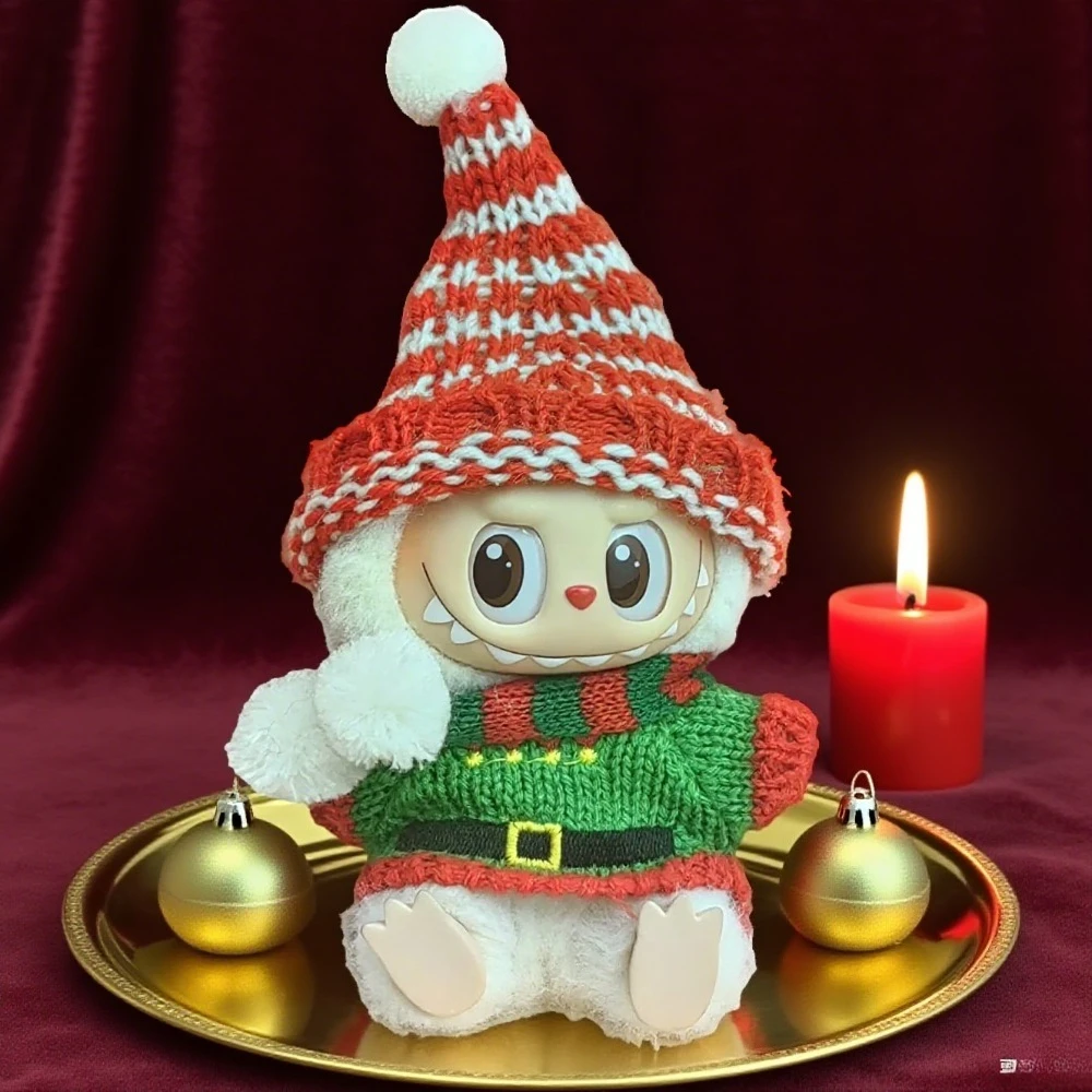 

Mini Doll'S Clothes Outfit Accessories For Korea Kpop Exo Labubu Idol V1 V2 Christmas Cookie Man Sweater Hat New Year Clothes