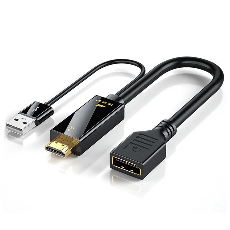 Kabel adaptor konverter port HDMI pria ke Displayport Female 4K @ 60Hz kompatibel dengan DP