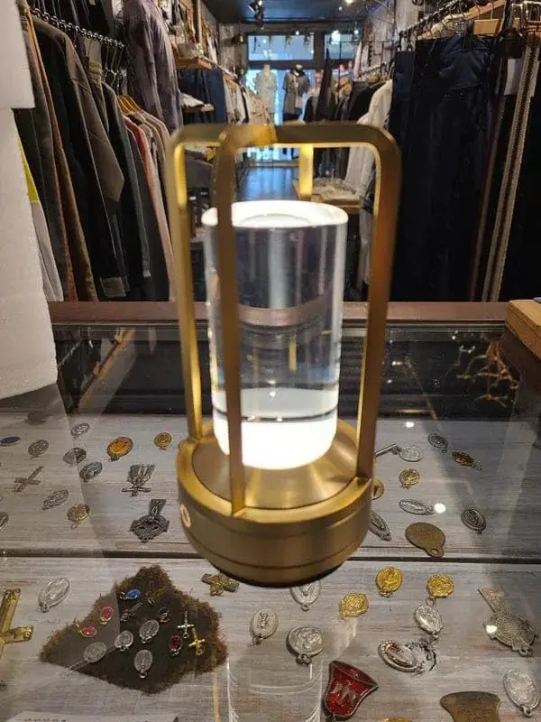 USB Rechargeable Metal Table Lamp, LED Desk Lamp with 3 Color Lighting, Adjustable Desk Lamp for Restaurant,  Bar and Camping