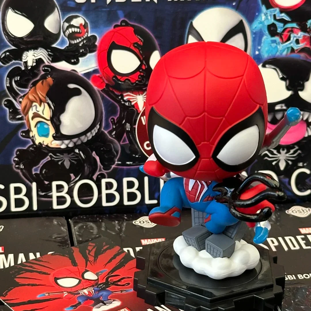 In Stock Marvel Spider-Man 2 Peter Parker Venom Cosbi Bobble-Head Figures Exclusive Collectible Model Toys Kids Birthday Gift