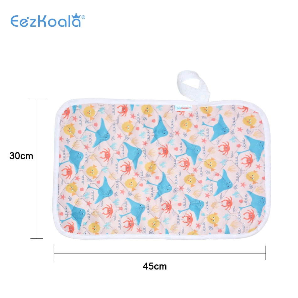 Eezkoala-bebê lavável Changing Pad Mats, reutilizável, impermeável, anti-derrapante capacho, crianças, 4 camadas