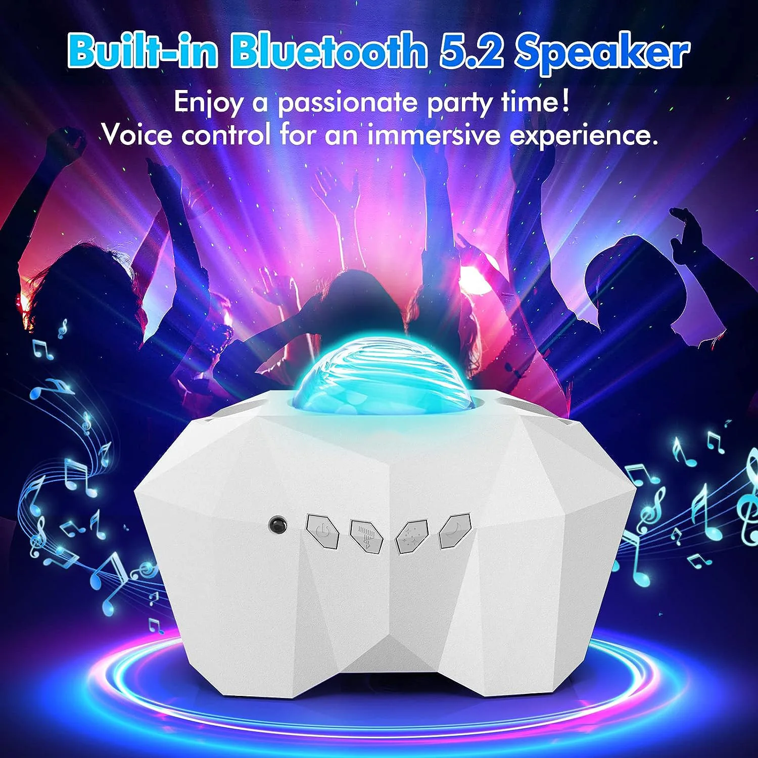 Imagem -03 - Projetor Aurora Star Light com Lua e Galáxia Galaxy Night Lights Bluetooth Music Speaker For Kids Decoração do Quarto Lâmpada Atomagen Home 2024