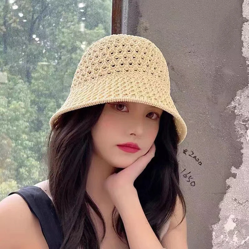 

Girls Sun Hat Wide Brim Floppy Summer Hats For Women Beach Panama Straw Dome Weave Bucket Hat Femme Shade Hat Women Hats