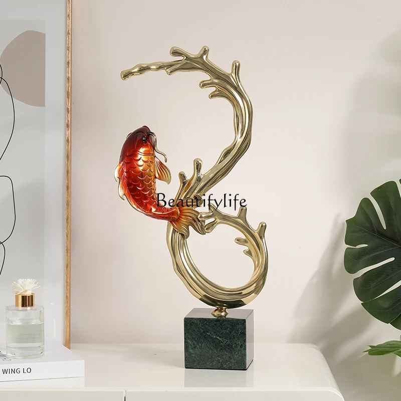 

All-copper lucky carp ornaments handicrafts housewarming gifts