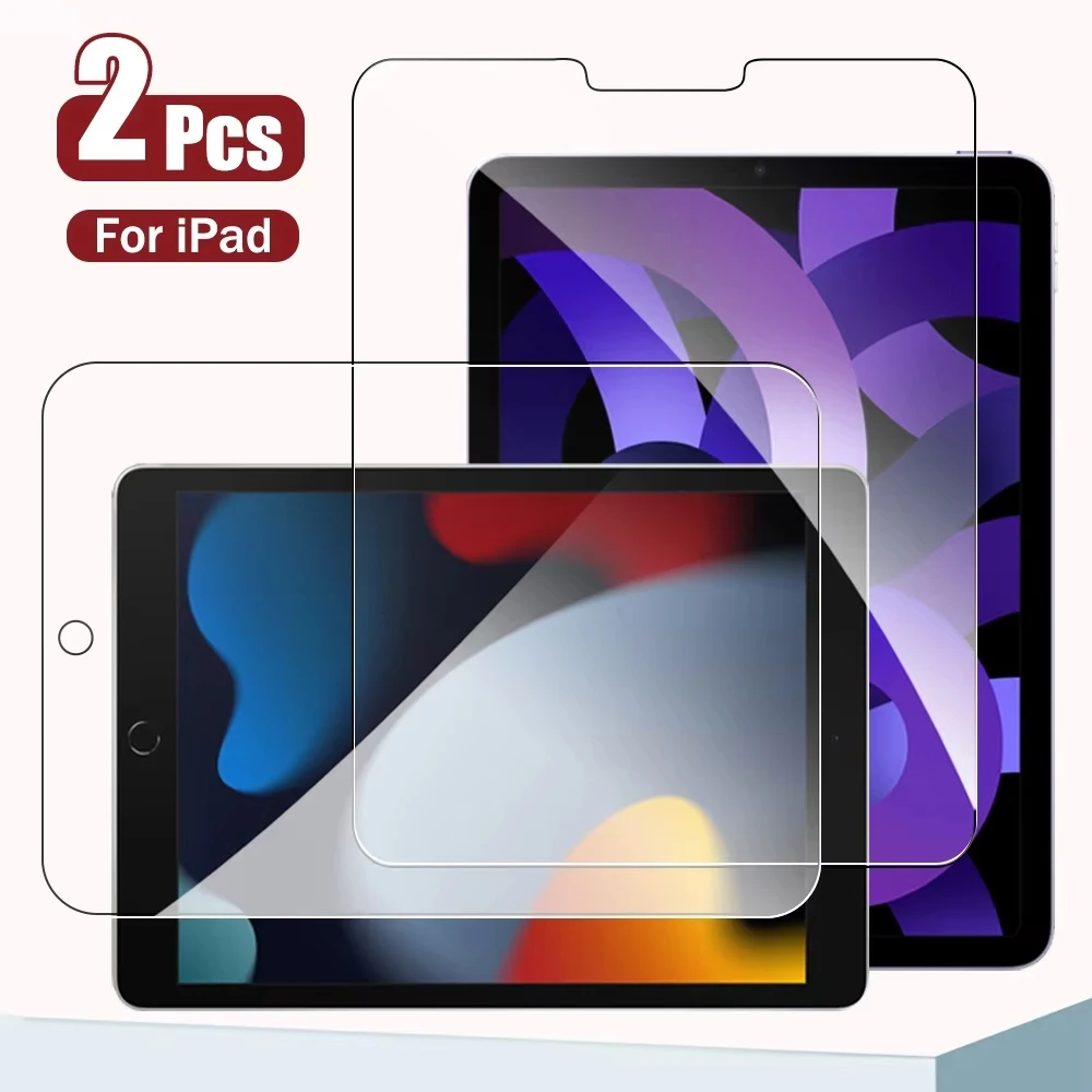 

2Pcs 9H Tempered Glass Screen Protector For iPad Pro 11 M4 2018-2022 Air 5 4 Ipad 10 10.9 A16 2025 9th 8th 7th 6th 5 Glass Film