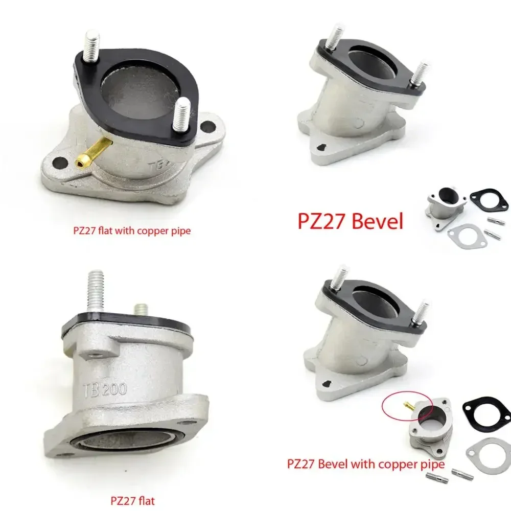 Carburetor PZ27 Carb Aluminum Mainfold Adapter Inlet Intake Pipe For CG150 CG125 Engine Motorcycle Dirt Pit Bike ATV QUAD
