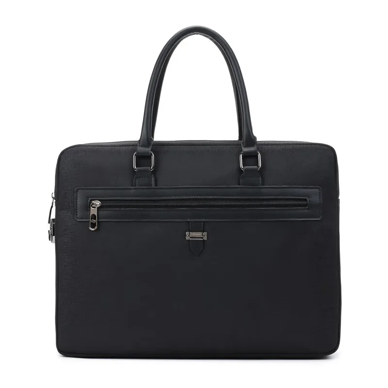 SIMOER-Bolso de negocios informal, bolsa personalizable, espaciosa, Horizontal, color negro, 8150