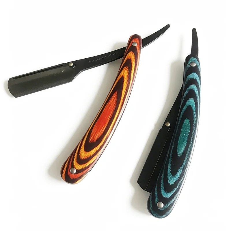3Color Barber Razor Professional Manual Shaver Straight Edge Plastics Stainless Steel Razor Folding Shaving Beard Cutter Tool