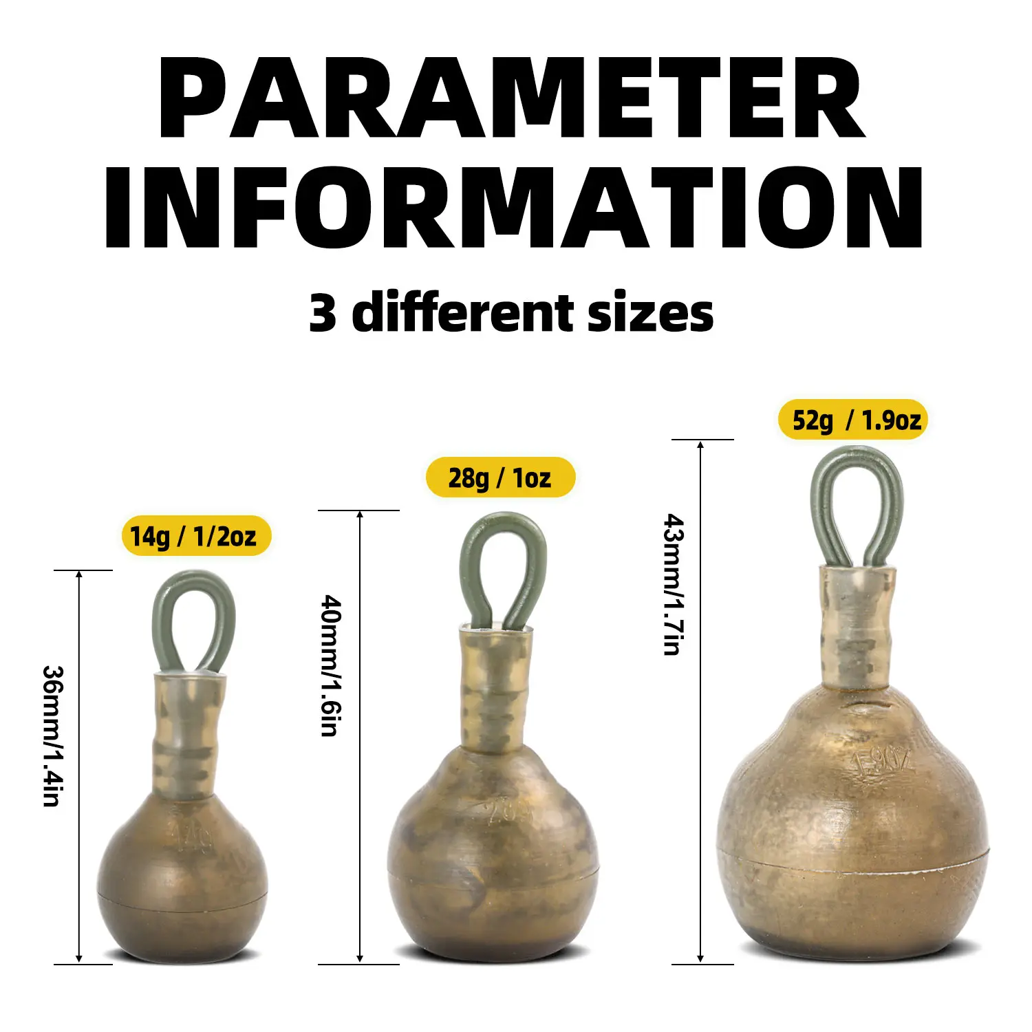 Sougayilang أوزان الصيد الغطاسون 14 جرام/28 جرام/52 جرام 3 مواصفات أوزان الرصاص لتركيب مريح لوزن الرصاص الصيد #2
