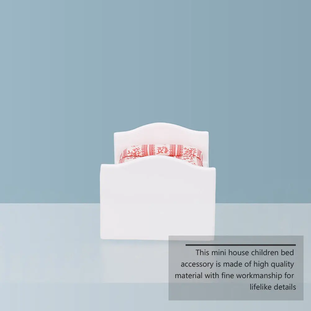 

1Pcs Mini Kids Bed Mini House Accessory Realistic Lightweight Compact Decorative Bed for Miniature Home DIY Scene Decoration