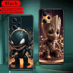 Marvel Venom Groot funda suave para Xiaomi Redmi Note 12 Pro Plus 12S 11 10 Pro 11S 10S 9 8 Pro S 7, funda trasera para teléfono