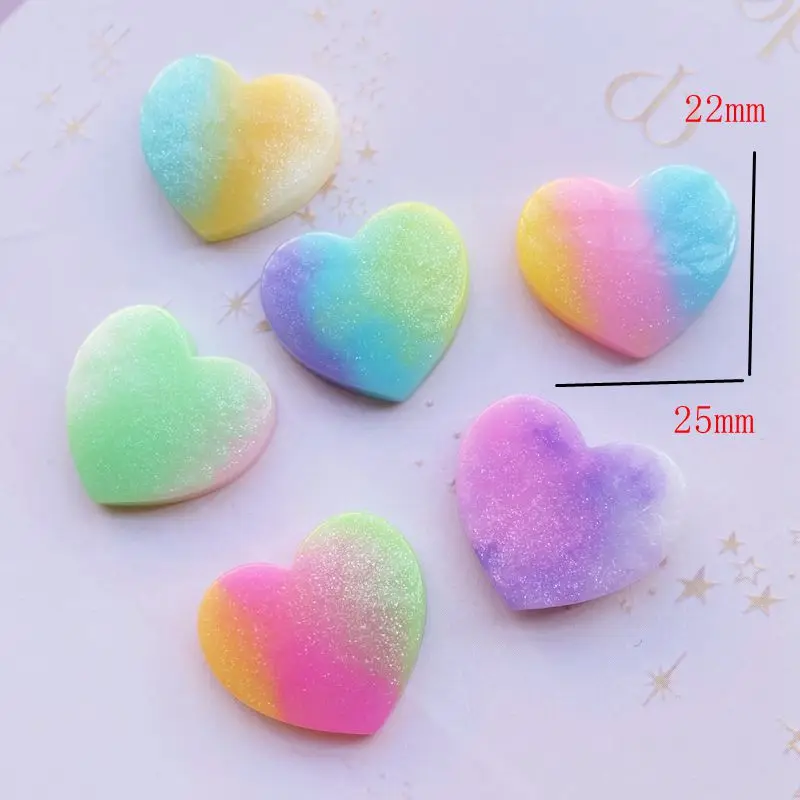 12Pcs Resin Mixed Bling heart-shaped Decoration Crafts Flatback Embellishments For Scrapbooking Beads Diy Accessories