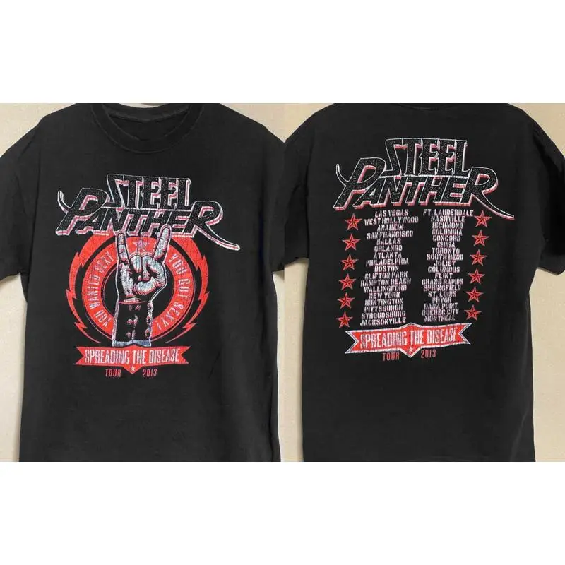 Nuevo regalo de la banda STEEL PANTHER para fanáticos camiseta de S-5XL Unisex SS771