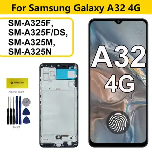 Bilashmart Amoled Screen Samsung Galaxy A32 LCD A325F A325M A325N Display Touch Screen Digitizer with Frame Samsung A32 4G LCD