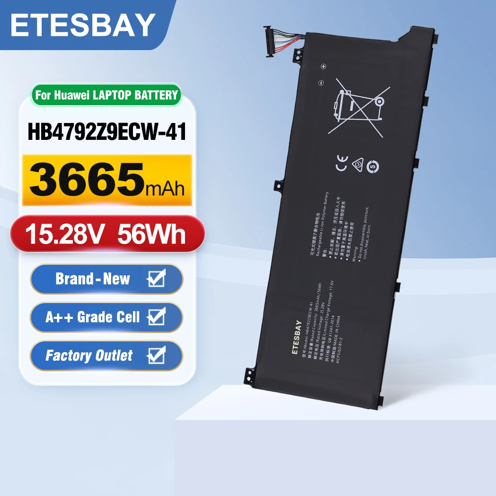 ETESBAY HB4792Z9ECW-41 Laptop Battery For HUAWEI Honor Magicbook 14 (NIR-WAQ9HNR) NBLK-WAX9X NBZ-WBE9