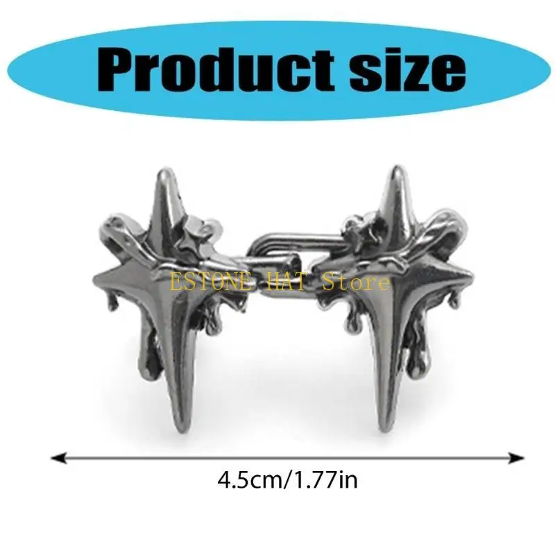 49MF 3PCS Crossed Star Waist Tightening Clip Metal Adjustable Plating Pin for Loose Pants and Jeans Fitness Waist Extenders