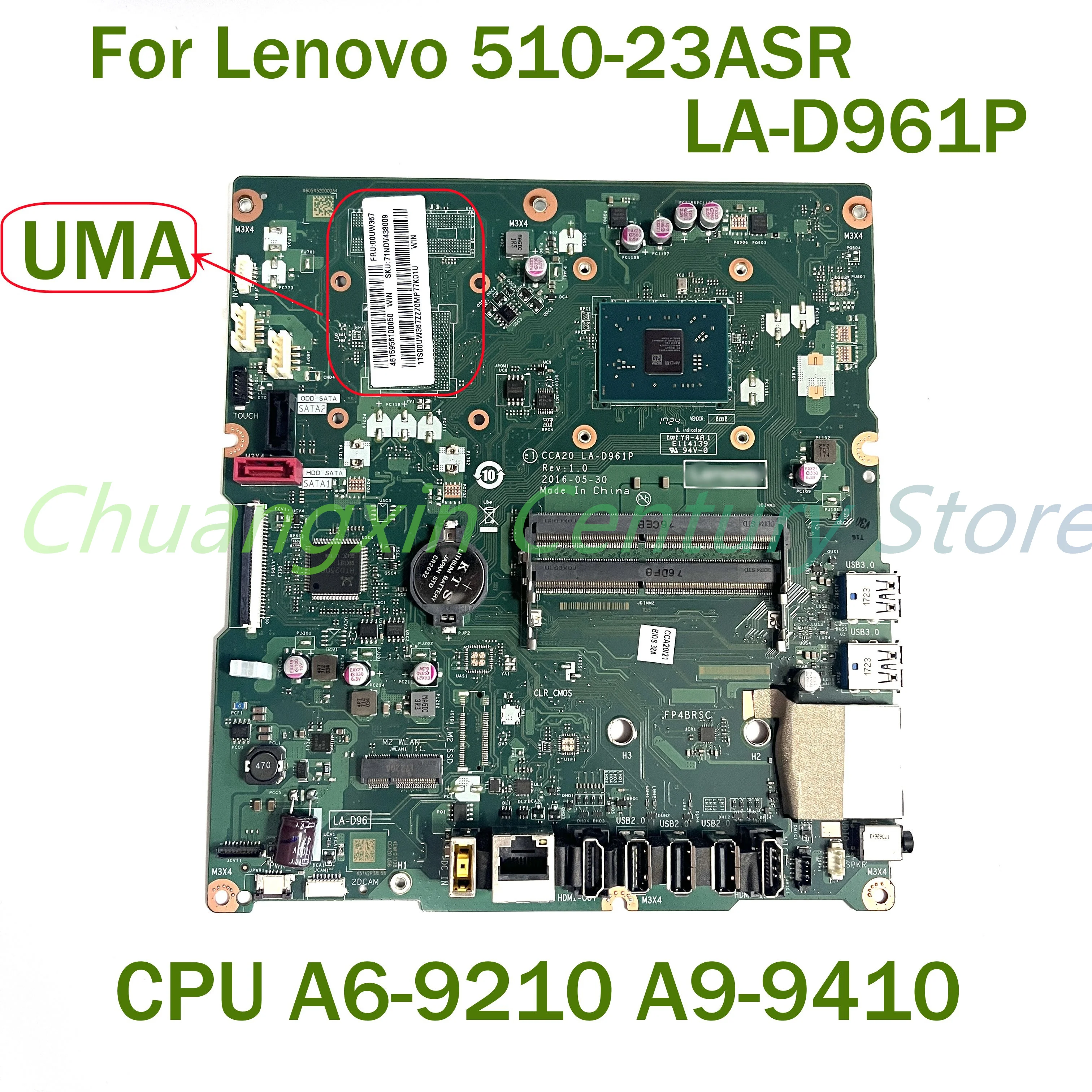 

For Lenovo 510-23ASR Laptop motherboard LA-D961P with CPU A6-9210 A9-9410 100% Tested Fully Work