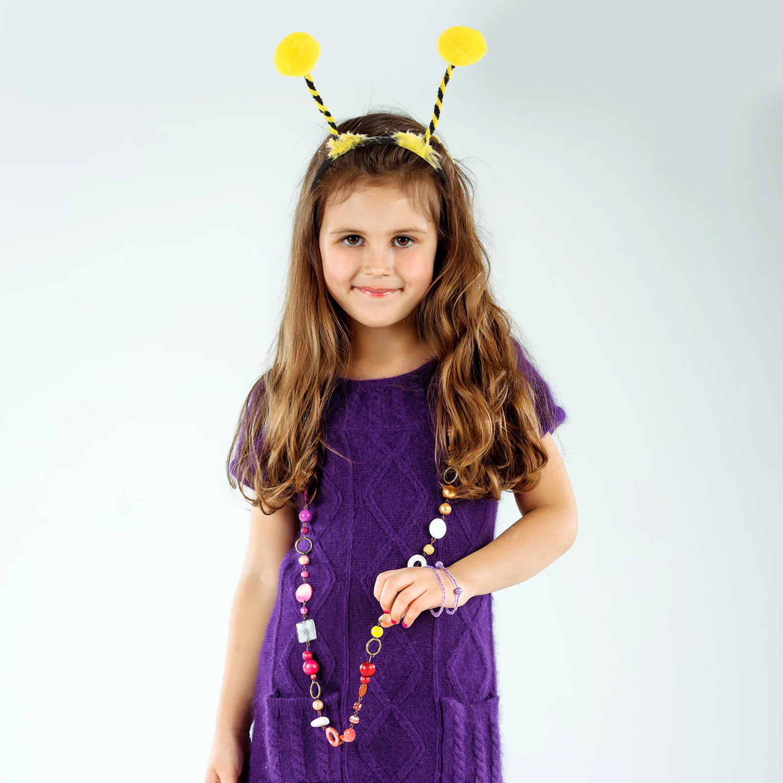 

8Pcs Kids Bee Headbands Yellow Pom Pom Bumblebee Antenna Elastic Fit Party Costume Hairband Birthday Festival Accessories