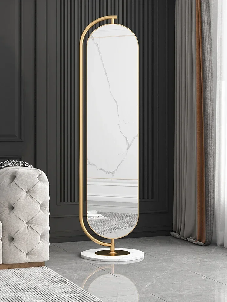 Miroir lumineux de luxe pleine longueur, chambre à coucher, maison, corps entier, vent, ceinture rotative, rangement