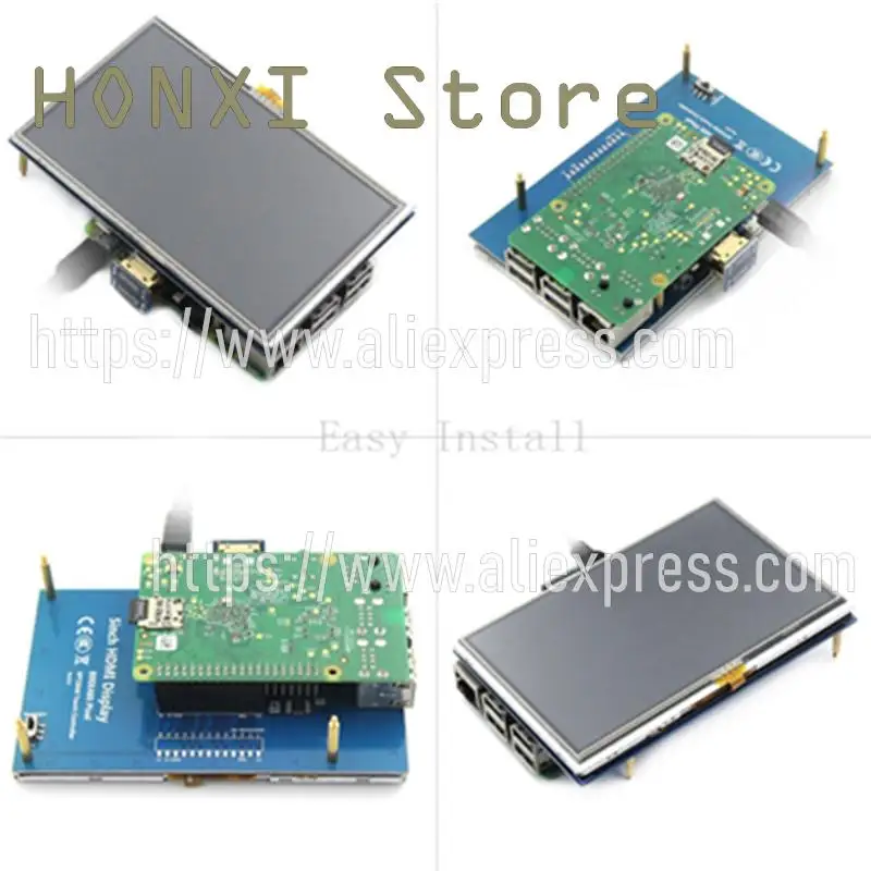 1PCS 5inch LCD screen is compatible with A + B/B + / 2 Pi Pi2 / touch screen with HDMI interface display