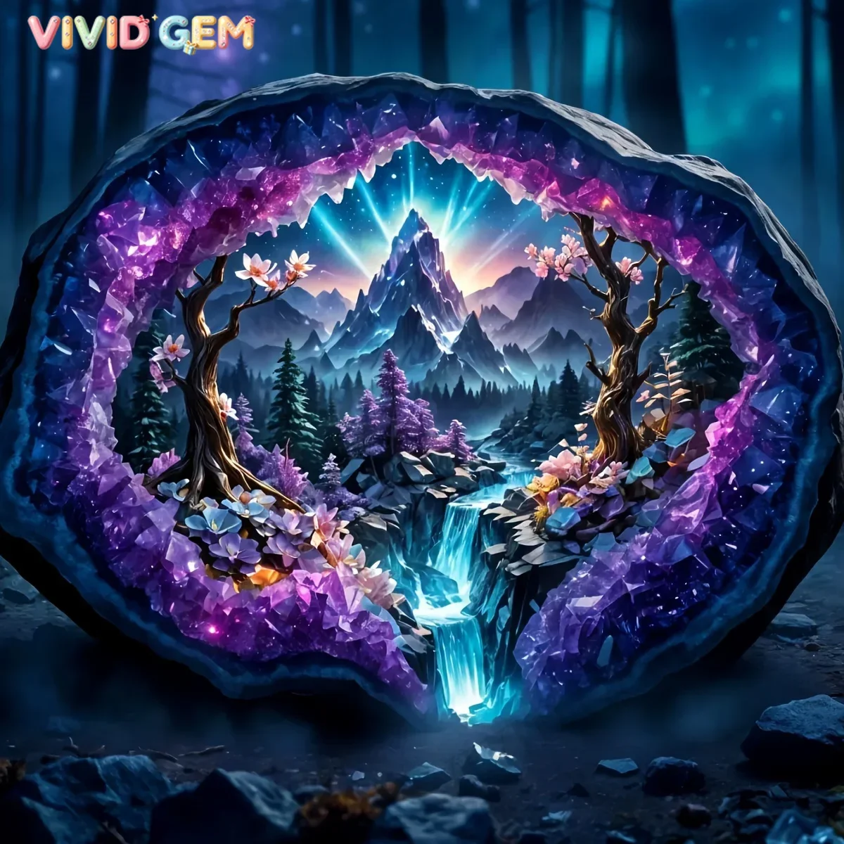 VIVID GEM 5D Diamond Painting Kit Crystal World Landscape Handcrafted Round Wall Decor for Home & Office Ideal Christmas Gift