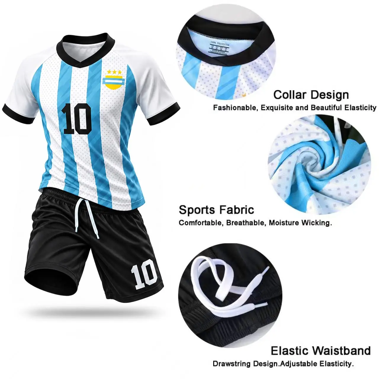 Soccer Jerseys For Kids Boys Girls Youth For Sport Football Training Uniform Soccer Fans Shirt Gift Kit Set