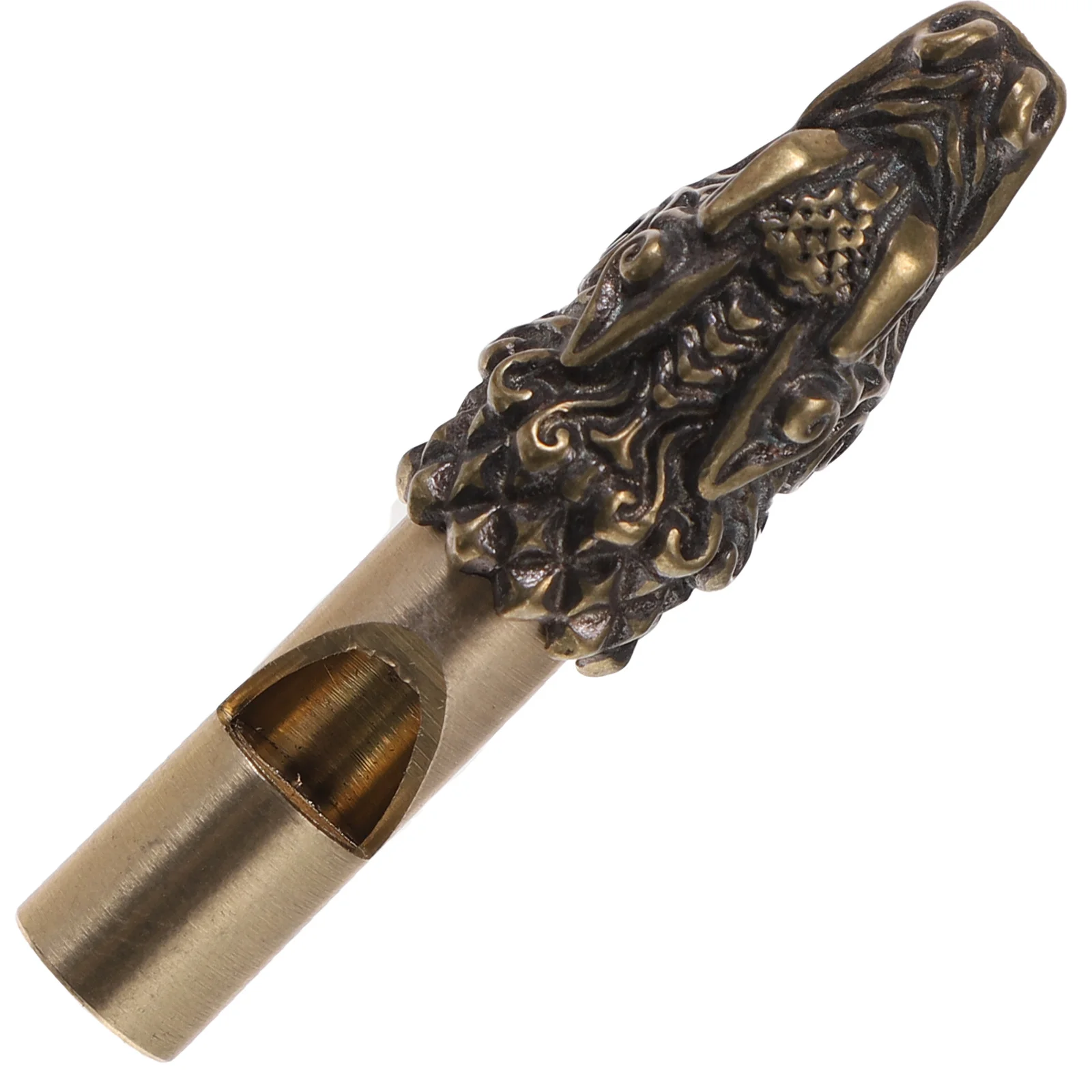 Cabeça de animal de bronze apito chaveiro alto sobrevivência de emergência acampamento caminhadas acessório ao ar livre portátil chifre de metal para professor