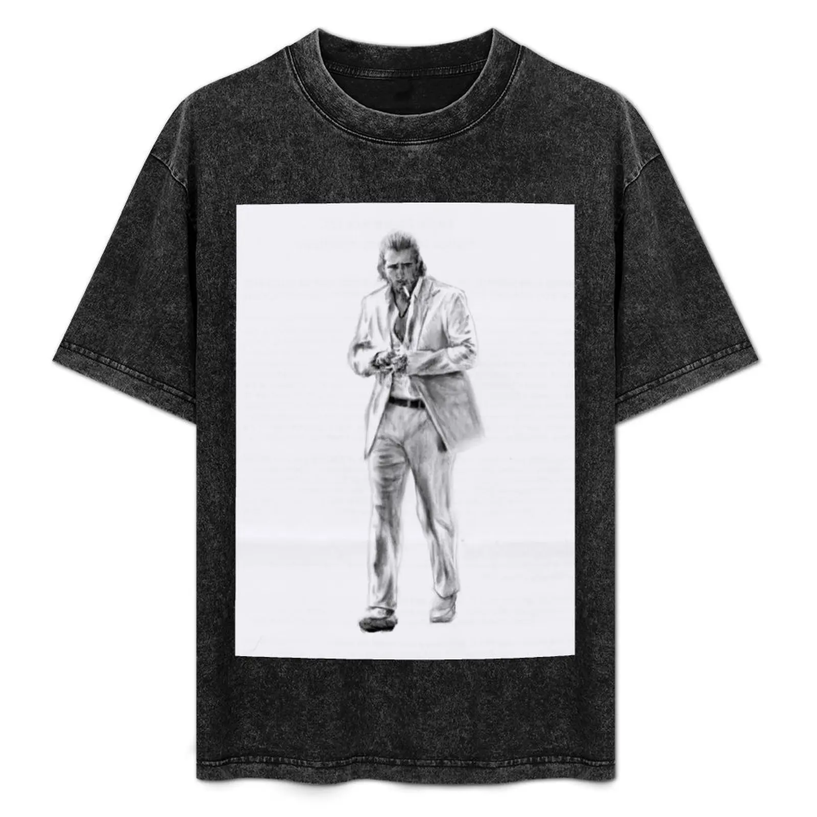

colin farrell in miami vice original drawing T-Shirt Plus Size Simple Casual Top
