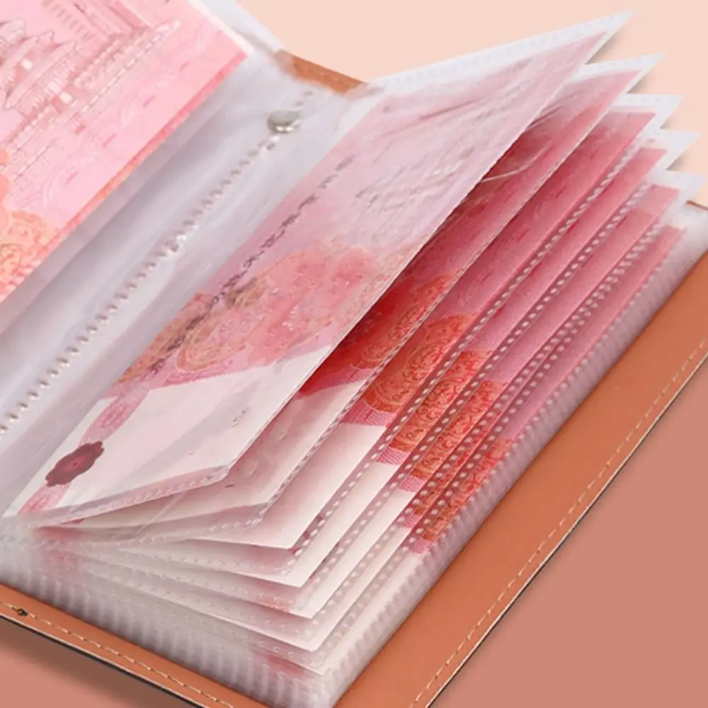 PU Leather Saving Money Binder Portable Storage Wallet Budget Binder Cash Envelopes Savings Handbook Planner Organizer #4
