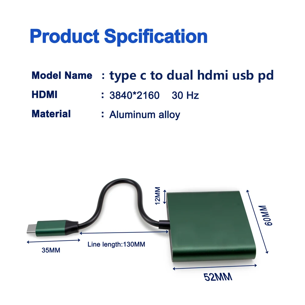 tebe MST Type-c to HDMI-compatible Hub 2/3/4 IN 1 USB C to Dual 4K HDMI USB PD Fast Charging for Macbook Dell Nintendo Asus