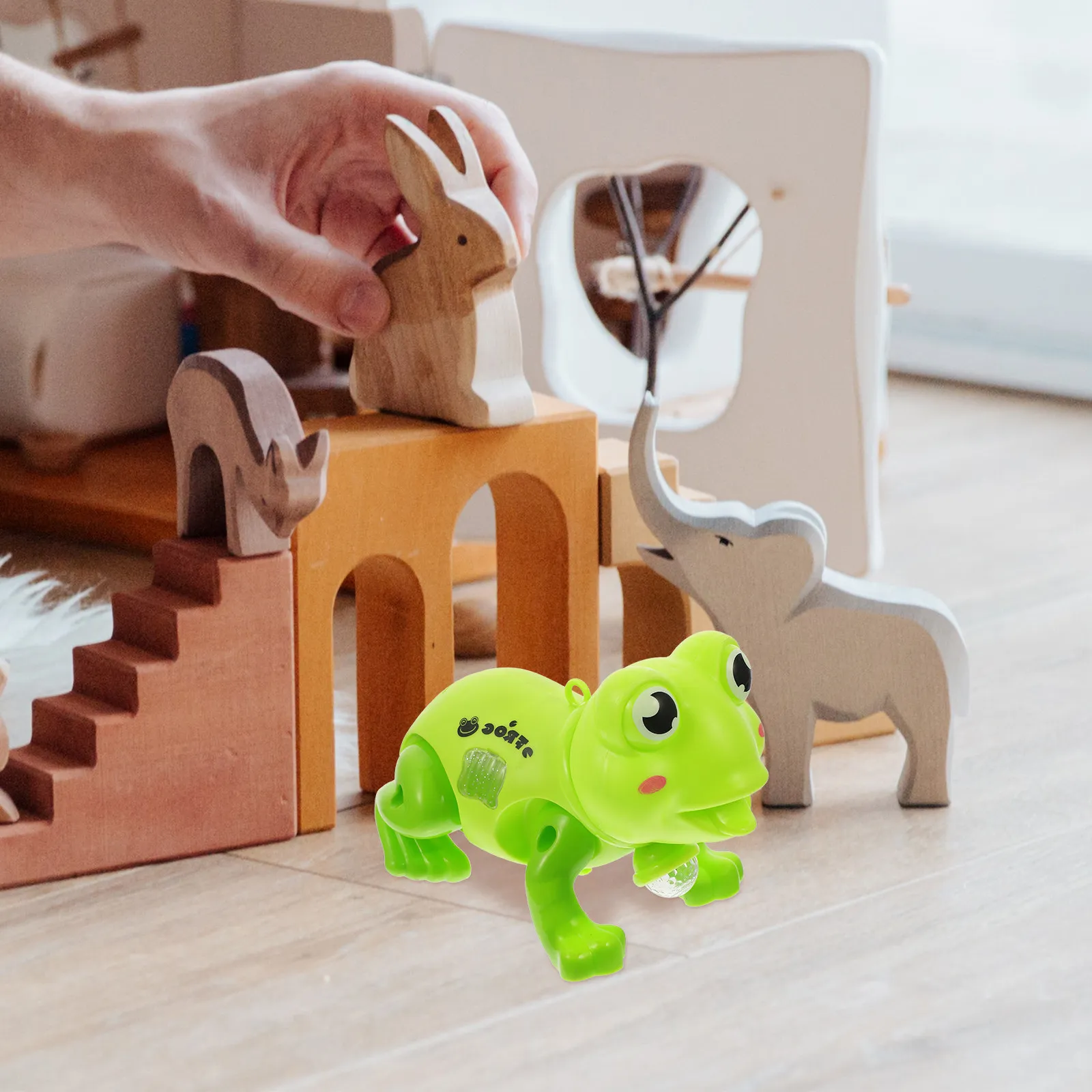 

Electrical Jumping Frogs Kids Adorable Frog Shape Music Educational Plaything Luminous Funny Gift for Children