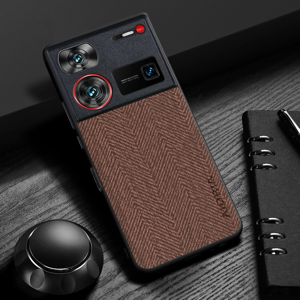 Case for Nubia Z60 Ultra Z60S Pro Design Simple, Lightweight, Durable Leather wood grain cover for Nubia Z70 Ultra