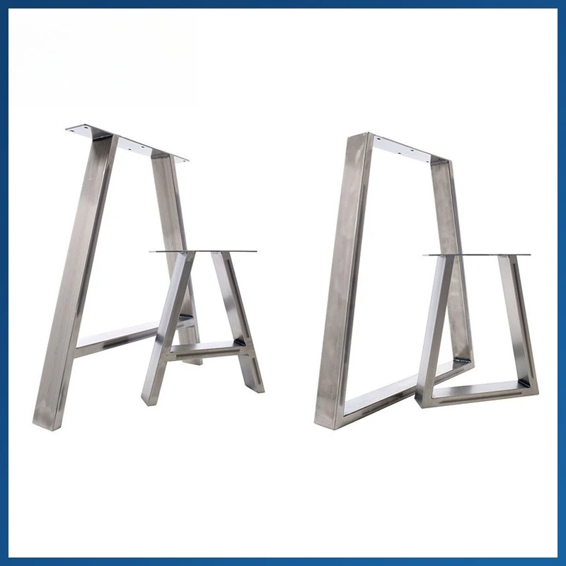 

Stainless steel dining table and chairs negotiate home office discussion table trapezoidal brushed surface stainless steel