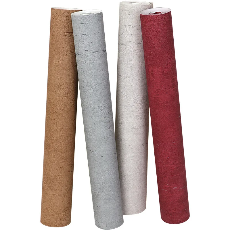 Retro Cement Gray Solid Color Industrial Style Wallpaper for Living Room Bedroom Feature Wall Non Self Adhesive Wabi Sabi Style