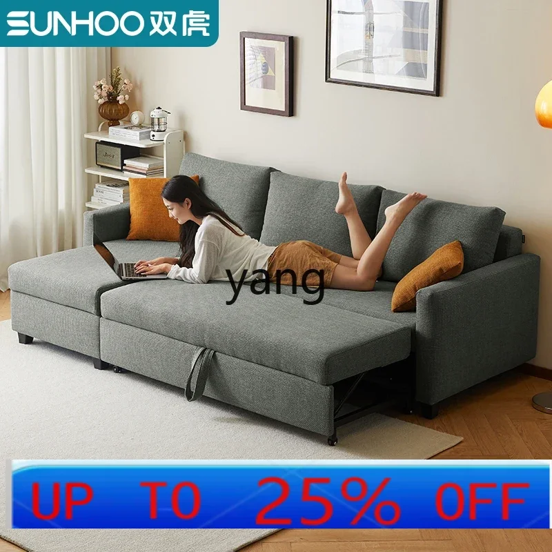 

Lmm living room modern simple sofa bed folding dual-purpose household fabric sofa