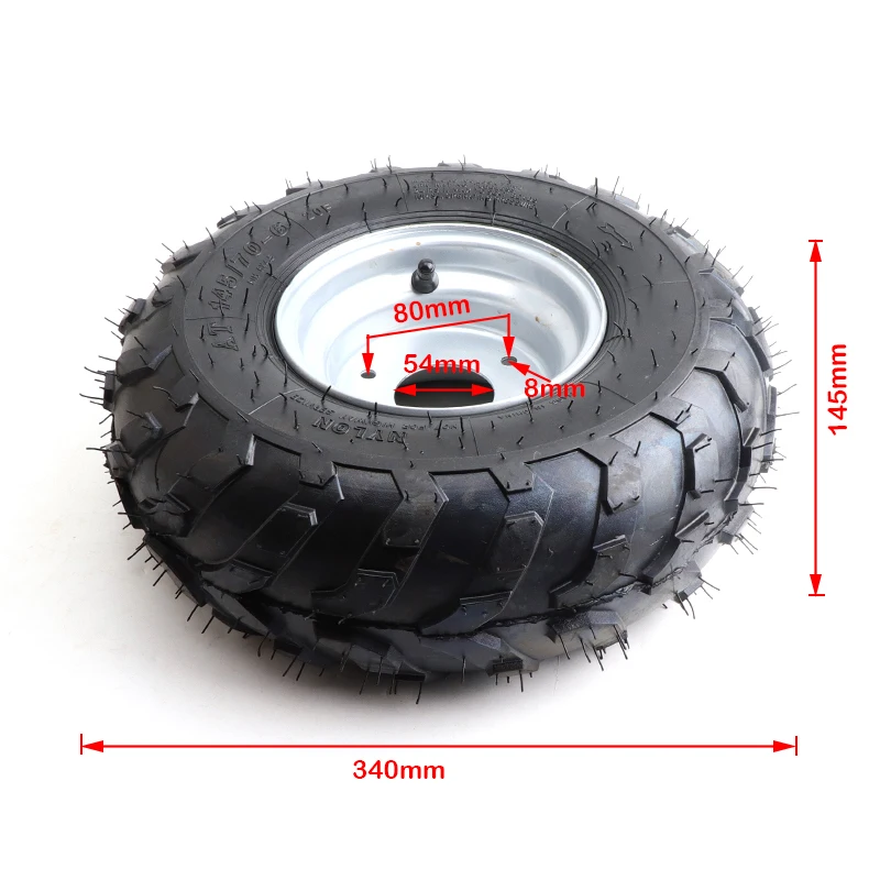 145x70-6 Tire 6 Inch Wheels Rim Tire Tyre 3 Bolts Go Kart Tyre for ATV UTV Quad Off Road Golf Car