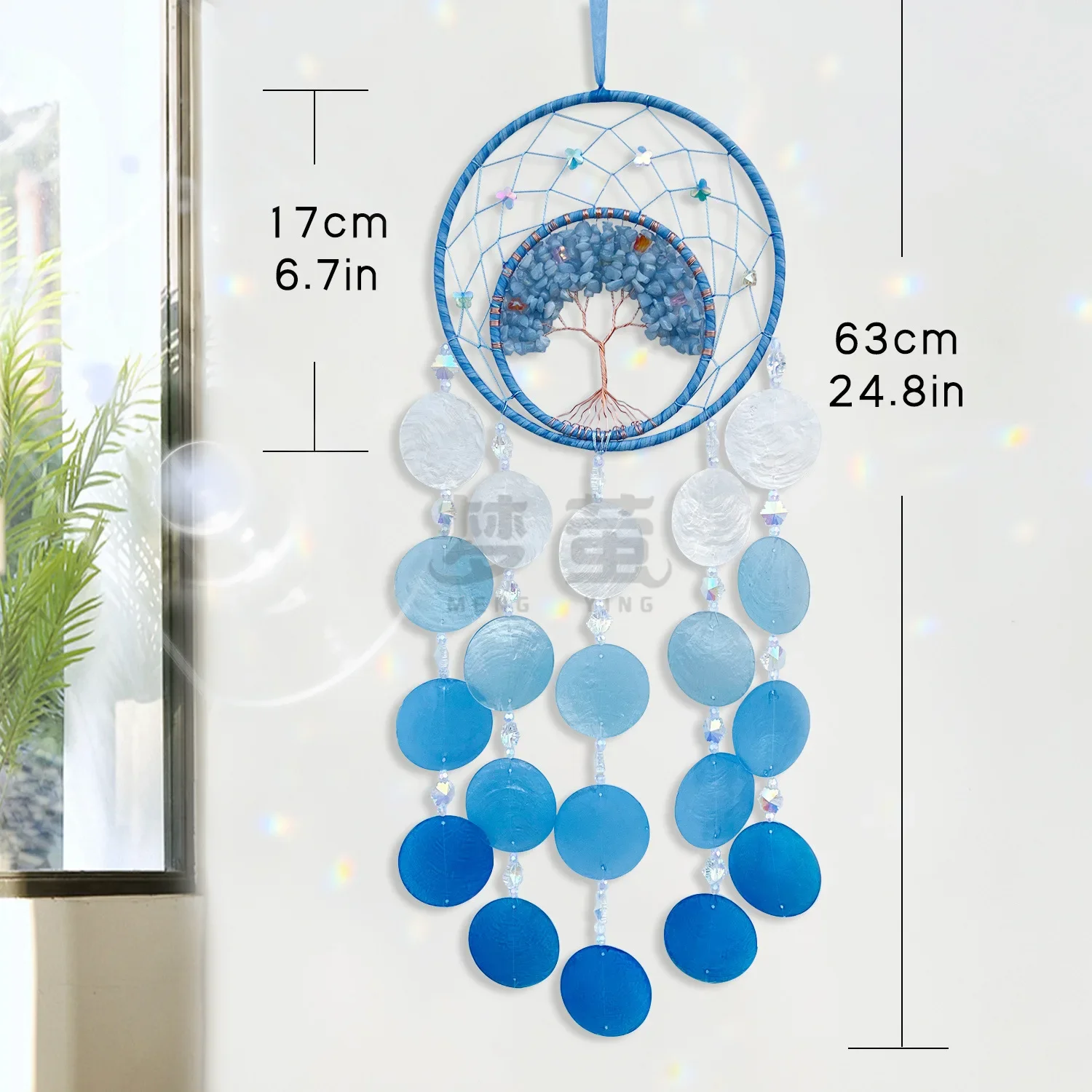 Spring new models, natural shell dream catcher crystal wind chimes room decoration pendant air pendant