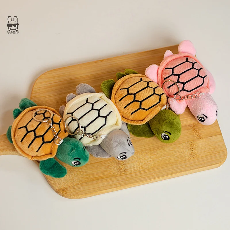 1PC Kids Girls Gifts Turtle Keychain Plush Stuffed Toys Tortoise Cartoon Dolls Soft Animal Small Pendant Bag Ornaments Decor