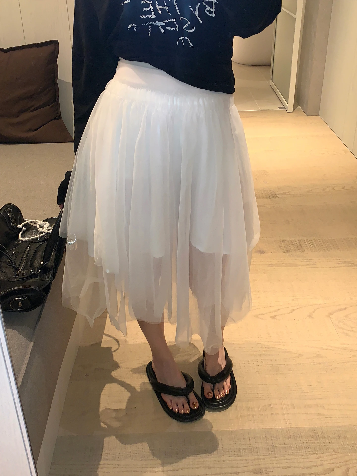 

Юбка Ana Phora с тяжелой вышивкой, многослойная, из фатина, с высокой талией, асимметричная, А-силуэт, новая весенняя модель, универсальная, средней длины