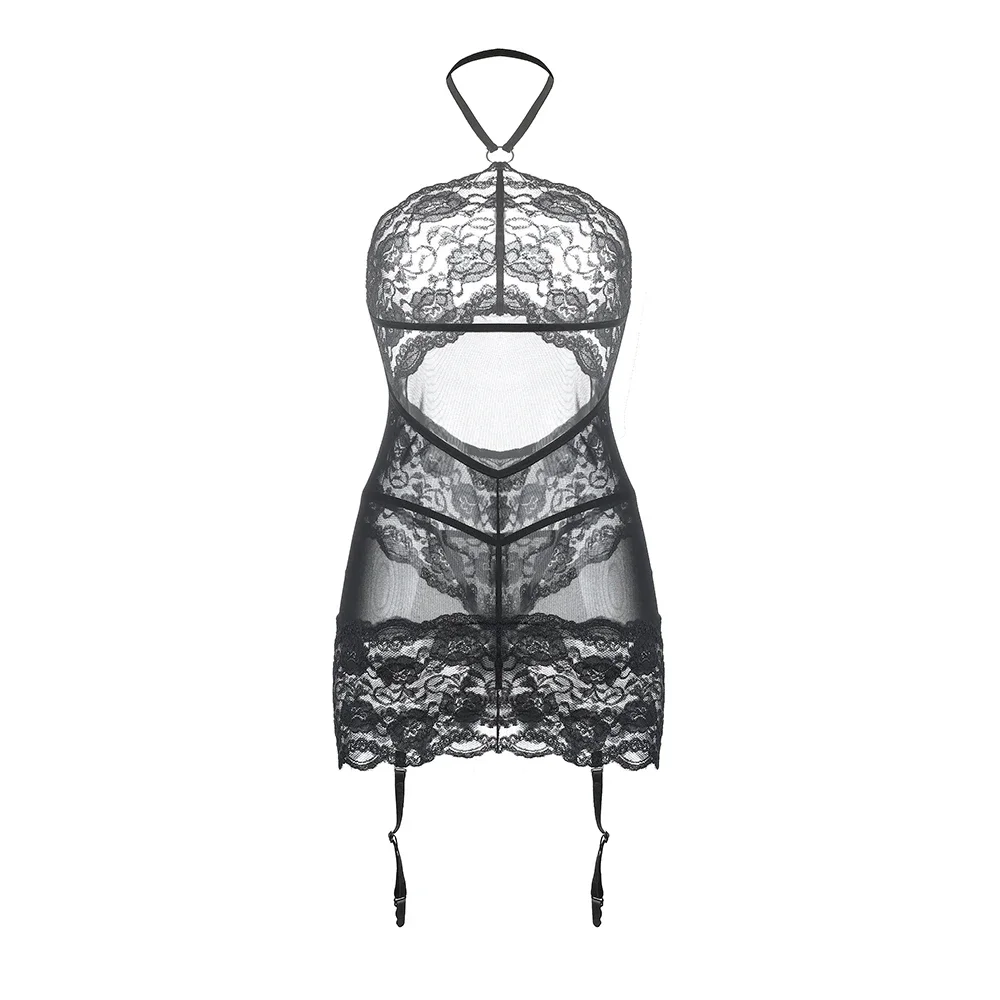 

Sexy Lingerie for Women Lace Babydoll Chemise Mesh Eyelash Lace Babydoll Lingerie