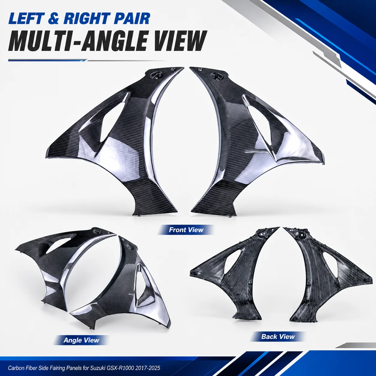 Side Fairing Panels Carbon Fiber Body Side Covers Side Fairing Trim for Suzuki GSX-R1000 GSXR1000 GSX R1000 2017-2025 Moto Parts